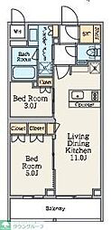 大田区池上6丁目マンション 2LDKの間取図画像