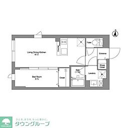 タスキ リシェス 池上 1LDKの間取図画像