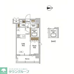 RJRプレシア蒲田 1LDKの間取図画像