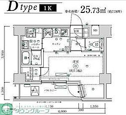 MAXIV武蔵新城TRE 1Kの間取図画像