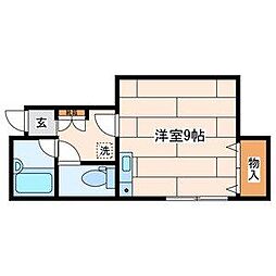 メゾンドール ワンルームの間取図画像