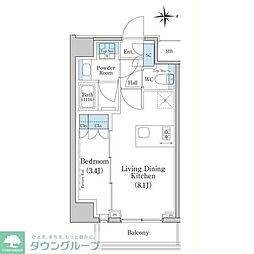 スタイリオ新丸子NORTH 1LDKの間取図画像