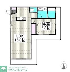 ヘーベルメゾン元住吉 1LDKの間取図画像