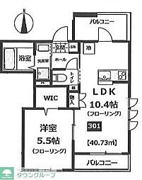 CalmeAS 1LDKの間取図画像