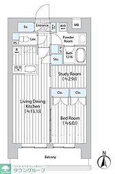 GOTEN武蔵小杉 2LDKの間取図画像