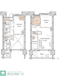 ブランシエスタ新丸子リバーフロント 2SLDKの間取図画像