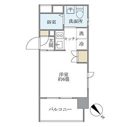 カーサヴェデュータ ワンルームの間取図画像