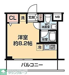 ARCOBALENO KAWASAKI WEST ワンルームの間取図画像