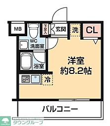 ARCOBALENO KAWASAKI WEST ワンルームの間取図画像