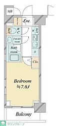 ドゥーエ新横浜 1Kの間取図画像