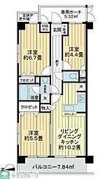 ライオンズガーデン日吉第2 3LDKの間取図画像