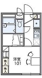 レオパレスシャルマン 1Kの間取図画像