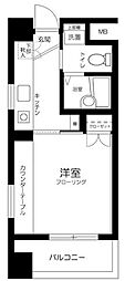 バージュアル武蔵小杉 1Kの間取図画像