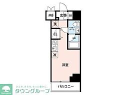 クラリッサ川崎ブルーノ ワンルームの間取図画像