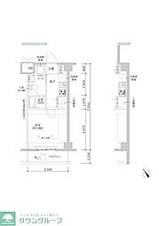 RELUXIA武蔵中原II 1Kの間取図画像