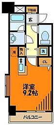 アーバンスクエアカワサキヒラマ ワンルームの間取図画像