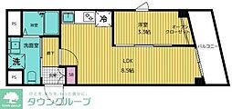 b'CASA武蔵小杉2 1LDKの間取図画像