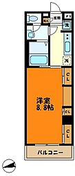 リブリ・グランツ武蔵中原 1Kの間取図画像