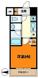 ハーモニーレジデンス武蔵小杉 1Kの間取図画像