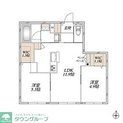 (仮称)千代ケ丘9丁目メゾン 2LDKの間取図画像
