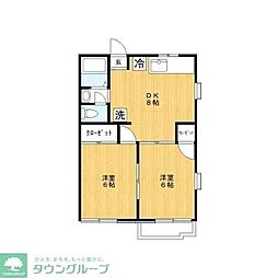 エクセレントヴィラ 2DKの間取図画像