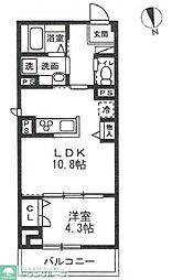 ルクス鹿沼台 1LDKの間取図画像