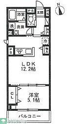 ルクス鹿沼台 1LDKの間取図画像