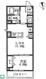 ルクス鹿沼台 1LDKの間取図画像