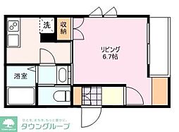 コーネリアス 1Kの間取図画像