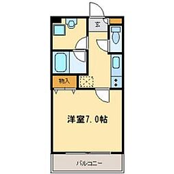 アークあかつき 1Kの間取図画像