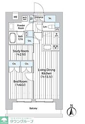 GOTEN武蔵小杉 2LDKの間取図画像