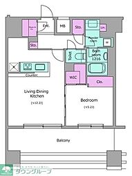 NL武蔵小杉レジデンス 1LDKの間取図画像