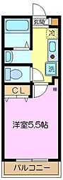 メゾンK 1Kの間取図画像