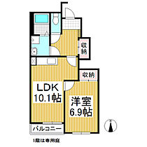 エル・ガーデン  ｜ 長野県上田市富士山（賃貸アパート1LDK・1階・44.27㎡） その2