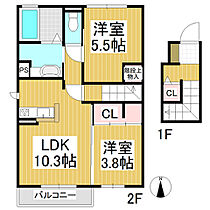 LIEN　N棟  ｜ 長野県上田市緑が丘3丁目（賃貸アパート2LDK・2階・51.54㎡） その2