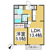 長野県上田市芳田（賃貸アパート1LDK・1階・44.82㎡） その2