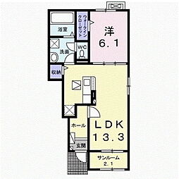 しなの鉄道 御代田駅 徒歩28分の賃貸アパート 1階1LDKの間取り