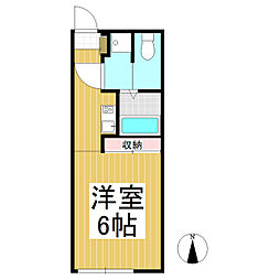 コーポ・かがやき 1階ワンルームの間取り