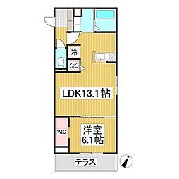 Lumiere33 1階1LDKの間取り