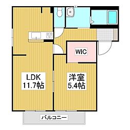 バリュージュ住吉S 1階1LDKの間取り