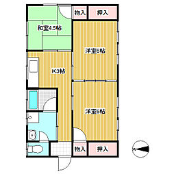 内樹コーポ 3Kの間取り