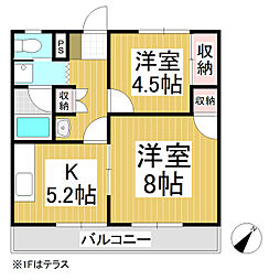 ハイツＫＴＪ 2階2Kの間取り