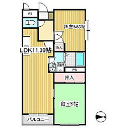 しなの鉄道 上田駅 徒歩12分の賃貸マンション 3階2LDKの間取り