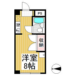 ガーデンヒルズ常田 ワンルームの間取図画像