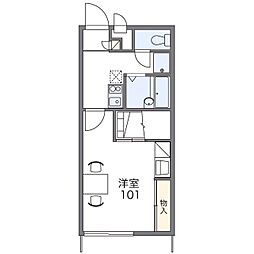 レオパレスフローリッシュ 1Kの間取図画像