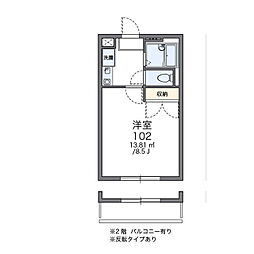 レオパレスゴールドレジデンスファーストステージ・S 1Kの間取図画像