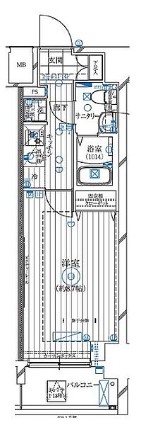 レガリス亀戸（REGALIZ亀戸） 403｜東京都江東区亀戸７丁目(賃貸マンション1K・4階・25.65㎡)の写真 その2