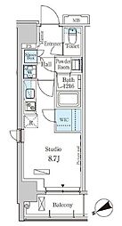 パークアクシス日本橋茅場町 10階ワンルームの間取り