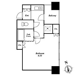 ラング・タワー京橋 3階1Kの間取り