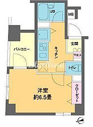 カスタリア新富町III 10階1Kの間取り